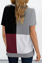 Casual Solid Split Joint O Neck T-Shirts(2 colors)