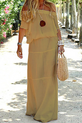 Fashion Solid Split Joint Off the Shoulder Straight Dresses(3 Colors)