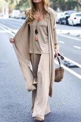 Casual Street V Neck Long Sleeve Two Pieces(4 Colors)