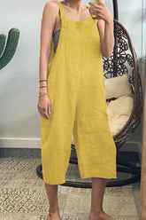 Casual Simplicity Solid Patchwork Square Collar Loose Jumpsuits(6 Colors)