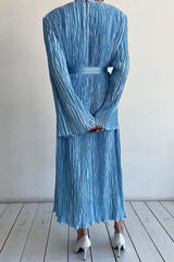 Elegant Solid Fold With Belt O Neck A Line Dresses