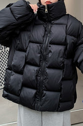 Casual Solid Patchwork Zipper Half A Turtleneck Outerwear(5 Colros)