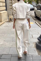 Casual British Style Solid Buttons Turn-back Collar Two Pieces(3 Colors)