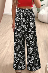 Casual Vintage Floral Loose High Waist Wide Leg Full Print Bottoms