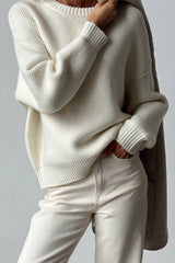 Casual Daily Weave O Neck Sweaters