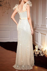 Sexy Mesh V Neck Fishtail Dresses