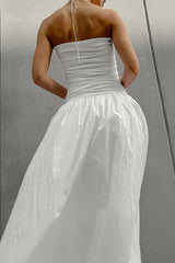 Sexy Ruched Flowers Strapless Strapless Dresses