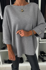Casual Solid Color Weave O Neck Sweaters(5 Colors)