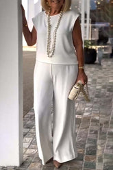 Casual O Neck Short Sleeve Two Pieces(7 Colors)