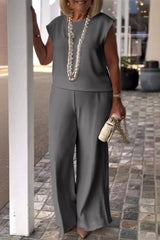 Casual O Neck Short Sleeve Two Pieces(7 Colors)