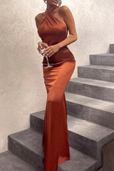 Elegant Backless Fishtail Halter Fishtail Dresses