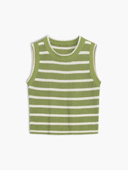Leisure Stripe Knit Crop Top