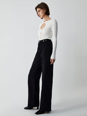 Effortless Keyhole Long Sleeve Knit Top