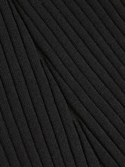 Contrast Trim Polo Long Knit Dress
