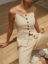 Cotton & Linen Button Cami Top