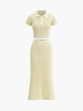 Knitted Beaded Midi Skirt Set