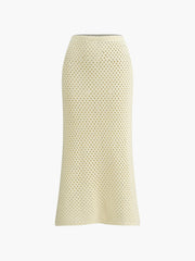 Knitted Beaded Midi Skirt Set