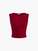 Leisure Pleated Sleeveless Tank Top