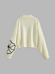 Floral Embroidered Knit Top