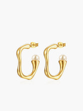 Irregular Pearl Hoop Earrings