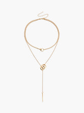 Double Circle Tassel Necklace