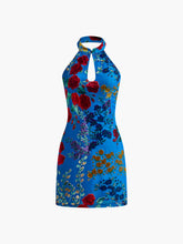 Velvet Jacquard Backless Halter Dress