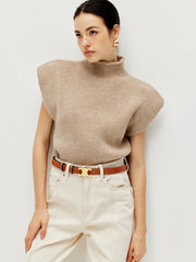 Ribbed Cap Sleeve Warm Sweater