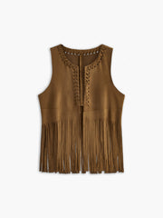 Suede Tassel Vest