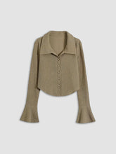 Collared Button Up Knit Shirt