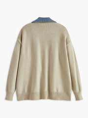 Lapel Panel Draped Knit Outerwear