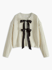 Bow Round Neck Cardigan