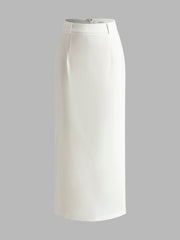 Elegant Slit Back Maxi Skirt Without Belt