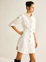 Cotton Breasted Cinched Dress
