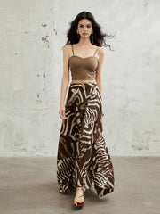 Zebra Printed Maxi Skirt