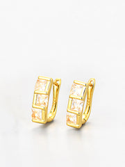 Elegant Square Zircon Hoop Earrings