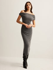 Wool-Blend Ruched Sweater Skirt Set
