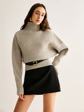 Wool-Blend Turtleneck Sweater Without Belt