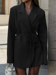 3D Flower Rope Belted Blazer