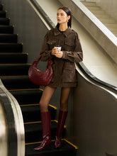 Velvet Pleated Cargo Polo Jacket