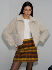 Lapel Fleece Short Jacket
