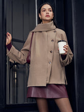 Pleated Button Scarf Jacket