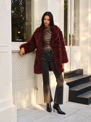 Elegant Faux Fur Long Coat