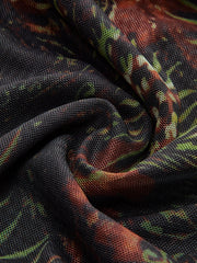 Retro Tye Dye Printed Mesh Dress