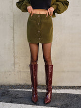 Suede Zipper Mini Skirt