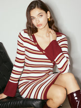 Color Block Striped Sweater Dress