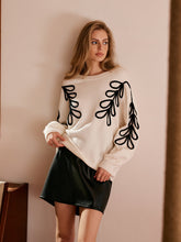 Crochet Floral Pullover Sweater