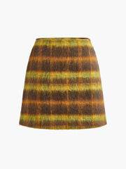 Checked Tweed Mini Skirt