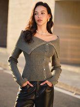 Off-Shoulder Ribbed Skinny Knit Top