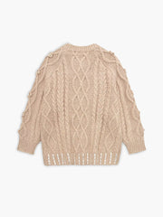 Rhinestone Pullover Twist Sweater