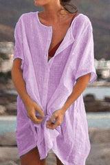 Casual Solid Split Joint V Neck Princess Dresses(7 Colors)